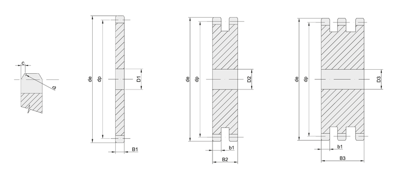 Plate wheel for roller chain 10B-1-2-3